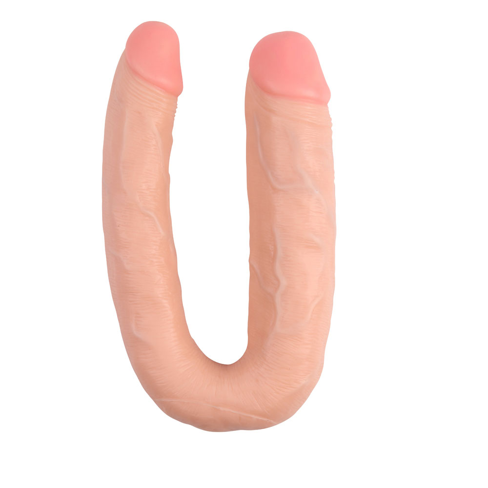 Predtvarovaný PVC Realistic Double Penetration Dong v tvare U